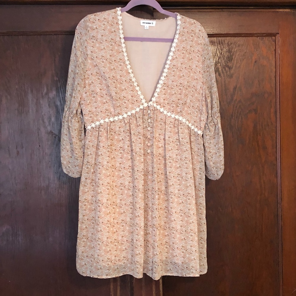 Blush Peasant Dress